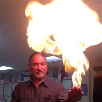 Ed Willis holding fire.